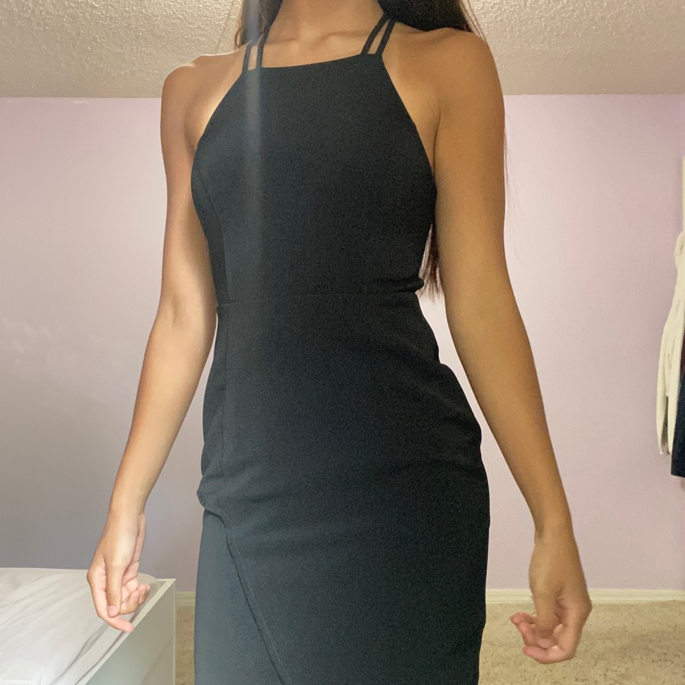 Black midi dress